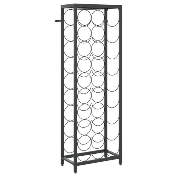 Maison Exclusive - Flaskställ för 27 flaskor svart 34x18x100cm smidesjärn