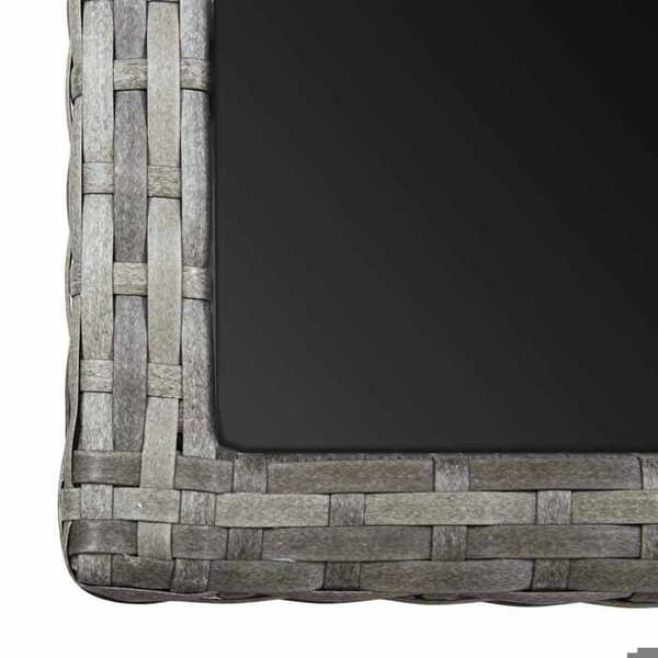 Maison Exclusive - Trädgårdsbord Anthracite 110x53x72 cm Glas och flätad resin