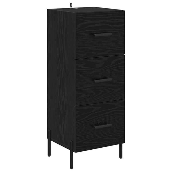 Maison Exclusive - Buffet Sort egetræ 34 x 34,5 x 90 cm Ingeniørtræ svart ek