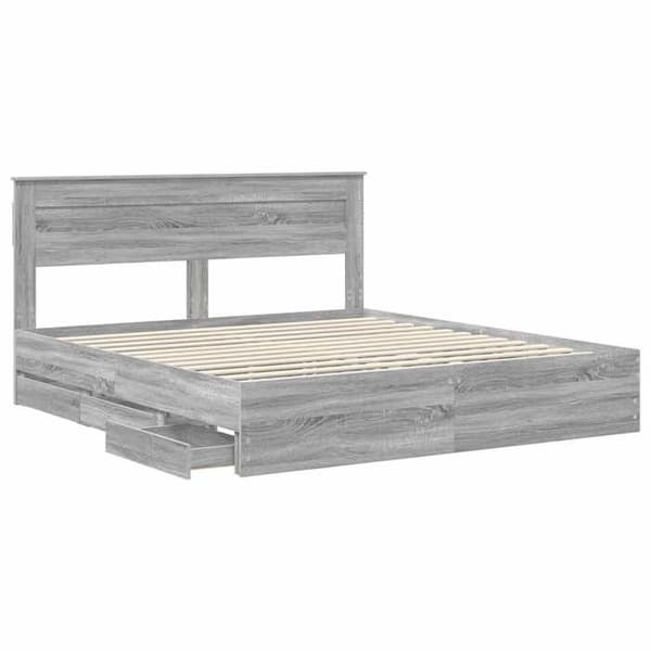 Maison Exclusive - Sängram Grå Sonoma 200 x 200 cm Ingenjörsträ
