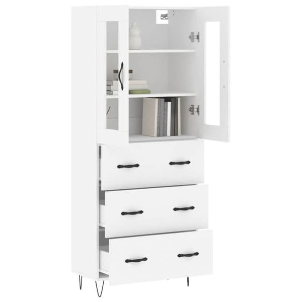 Maison Exclusive - Buffé hög Vit 69,5x34x180 cm Ingenjörsträ