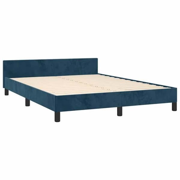 Maison Exclusive - Sängram utan madrass mörkblå 140x200 cm sammet