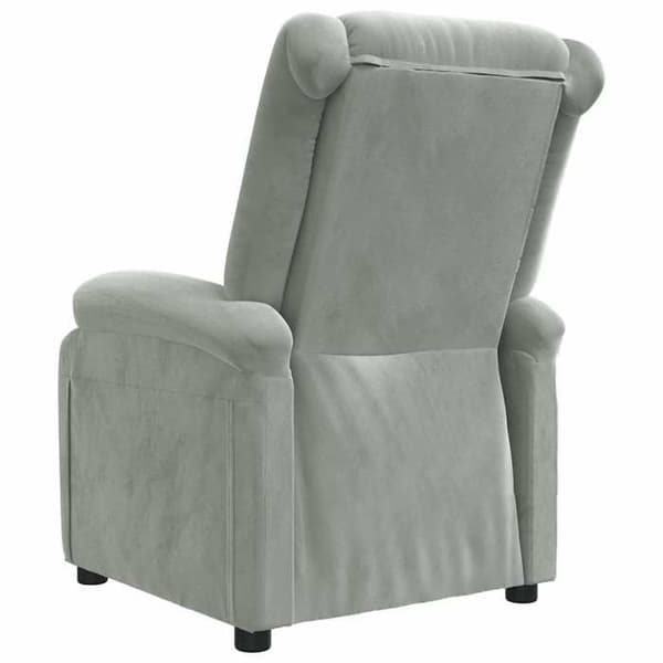 Maison Exclusive - Ljusgrå velour fåtölj med lutning