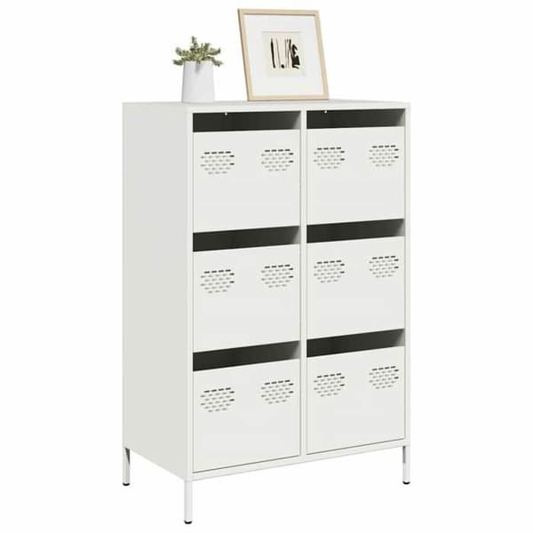 Maison Exclusive - Hvid buffet 68x39x101,5 cm stål