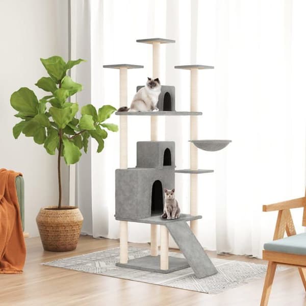 Maison Exclusive - Kattekradsetræ med sisal kløer Lys grå 175 cm Ljusgrått