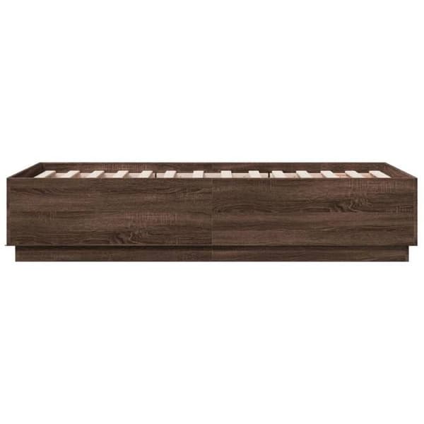 Maison Exclusive - Sengestel uden madras i brunt egetræ 75x190 cm