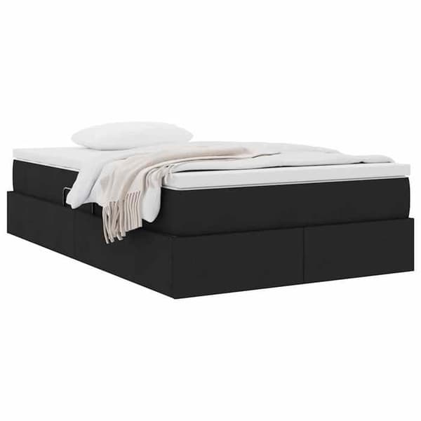 Maison Exclusive - Seng med opbevaring og madras Sort 120 x 200 cm Polyester Svart
