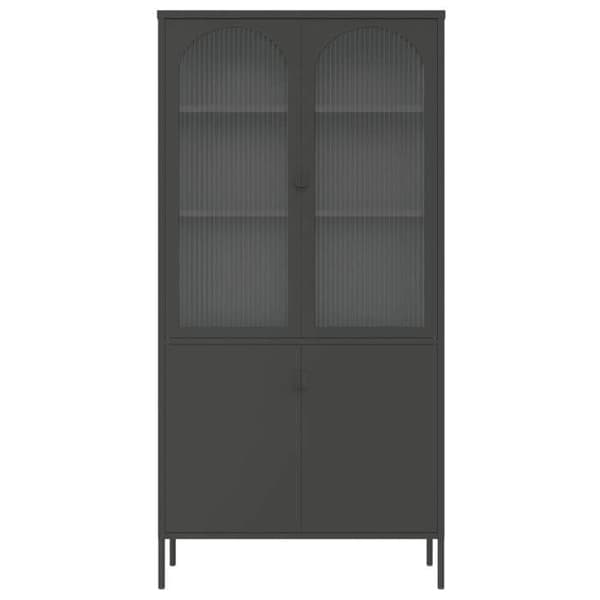 Maison Exclusive - Sort høj buffet 90x40x180 cm glas og stål