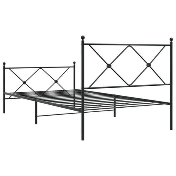 Sengestel - EKSKLUSIV HUS - 100x200 cm - Metal - Sort - Opbevaring under seng Svart