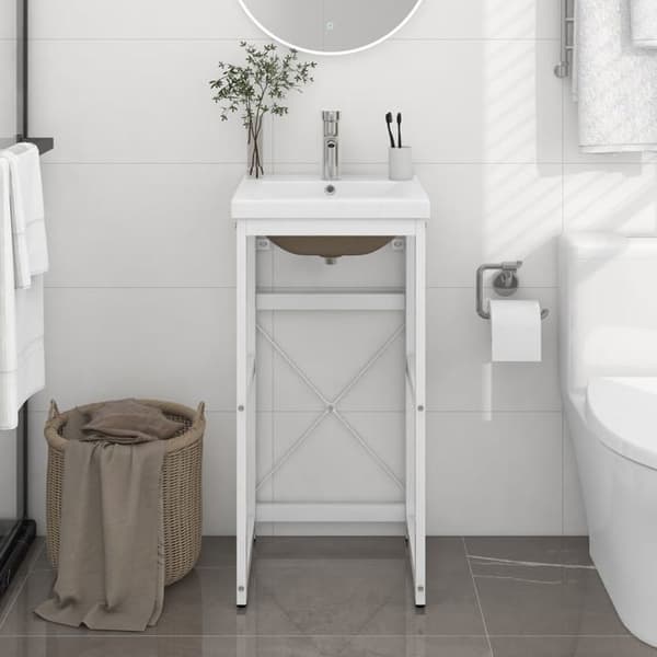 Maison Exclusive - Inbyggd handfatram för badrum, Vit Järn