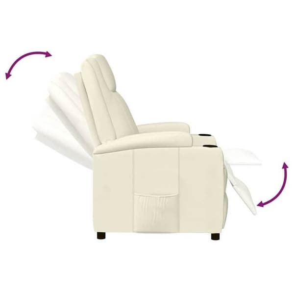 Maison Exclusive - Hvid creme Læderlook Lænestol