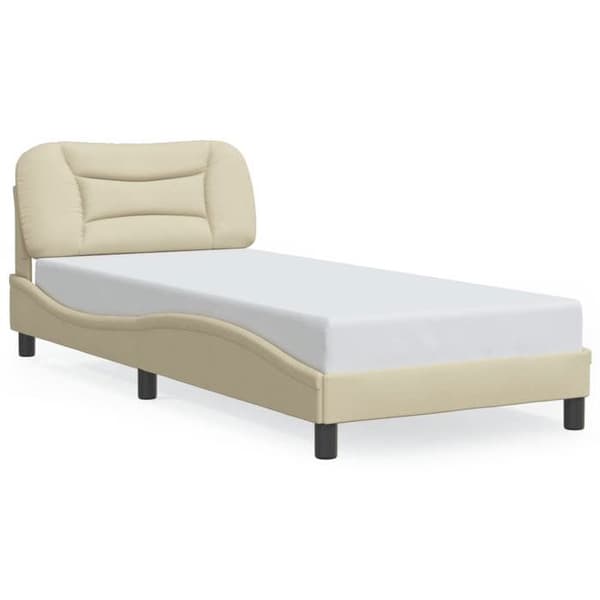 Sengestel - EKSKLUSIV HUS - Hvar - 90x200 cm - Creme - Indbygget LED Grädde