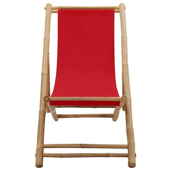 Maison Exclusive - Terrassstol i bambu och röd duk