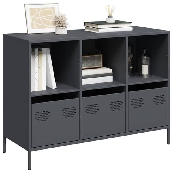 Maison Exclusive - Buffé antracit 101,5x39x73,5 cm kallvalsat stål