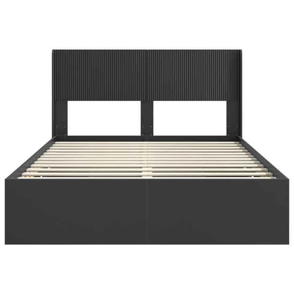 Maison Exclusive - Sengestel med opbevaring og hovedgærde Sort 150 x 200 cm Svart