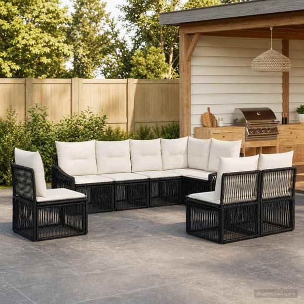 Maison Exclusive - 8 stk. have-sofa sæt i sort polyrotin