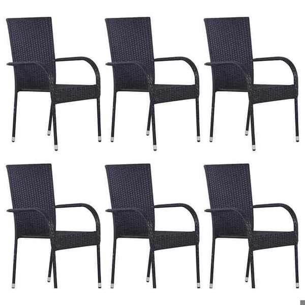 Maison Exclusive - Have spisebordssæt 7 dele Sort Svart