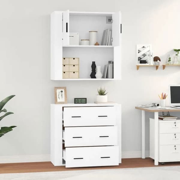 Maison Exclusive - Buffé hög Vit Ingenjörsträ