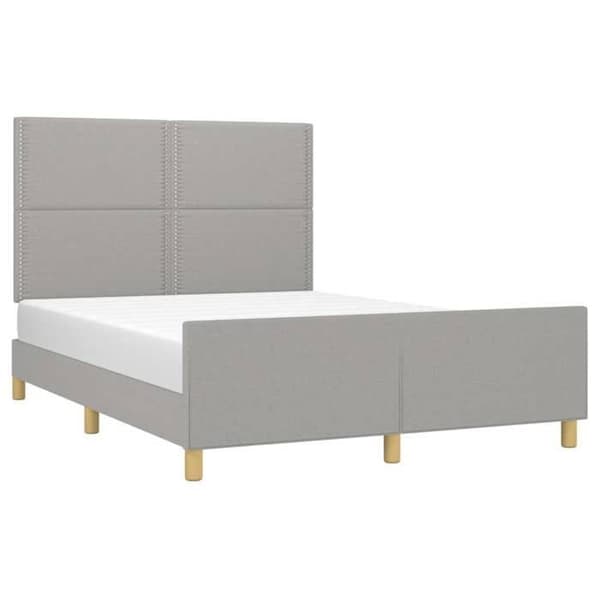 Maison Exclusive - Sengebund uden madras lys grå 140x200 cm stof