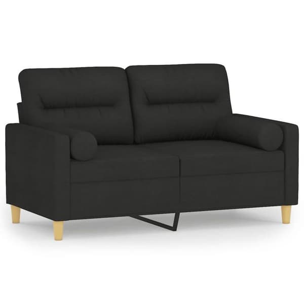 Soffa 2 platser - Maison Exclusive - Svart tyg 100% polyester - Robust metallram - Avtagbara kuddfodral Svart