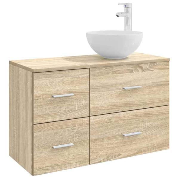 Maison Exclusive - Badmöbelset 2 delar Sonoma-ek