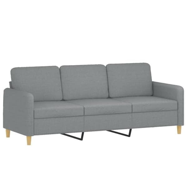 Maison Exclusive - 3-delars soffgrupp med ljusgrå kuddar i tyg