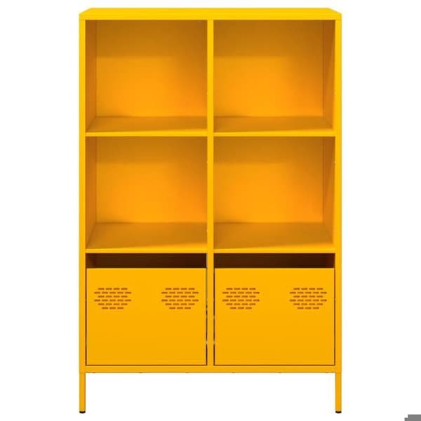 Maison Exclusive - Buffet høj gul sennep 68x39x103,5 cm stål
