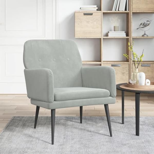 Maison Exclusive - Ljusgrå fåtölj 62x79x79 cm Sammet Ljusgrått