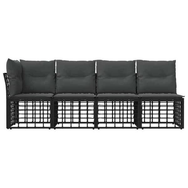 Modulær have-sofa - EKSKLUSIV HUS - 4 pladser (venstre armlæn) - Poly rattan & stål - Lynlås puder