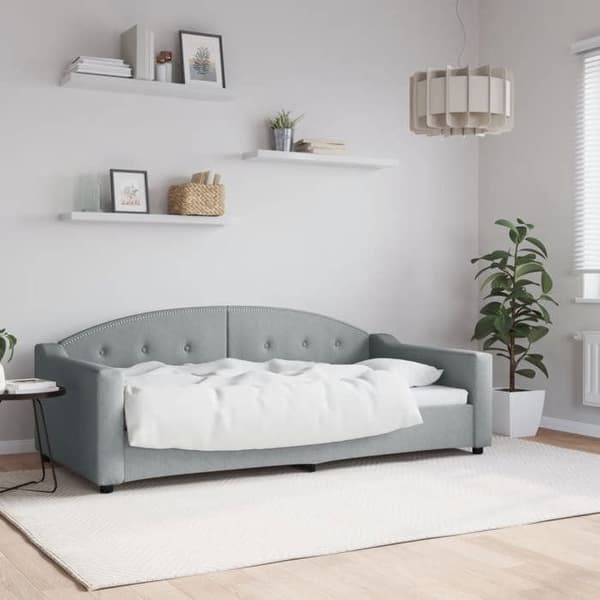 Maison Exclusive - Sengebund uden madras lys grå 90x190 cm stof