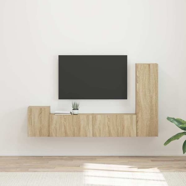 Maison Exclusive - TV-møbel sæt 4 dele Sonoma eg ingeniørtræ