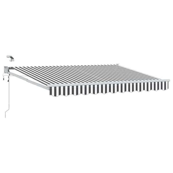 Fällbart tak - EXKLUSIVT HUS - 3,5 x 2,5 m - Elektrisk motoriserad - Aluminium - LED & väder sensor Kol och vitt