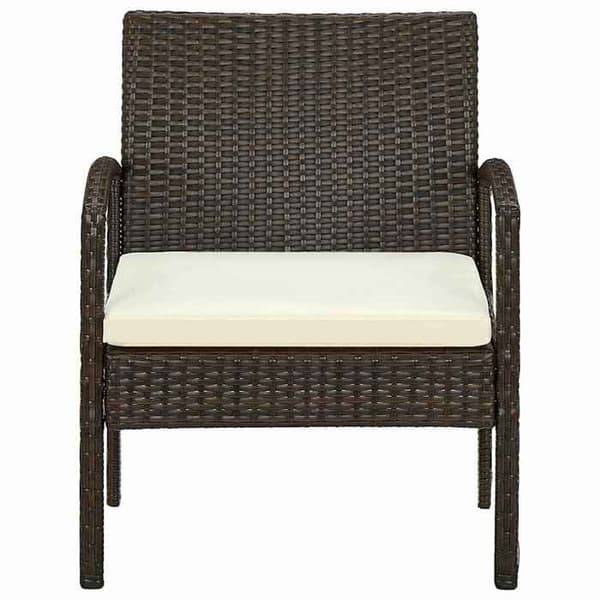 Maison Exclusive - Trädgårdsstol med kudde Flätad resin Brun brun