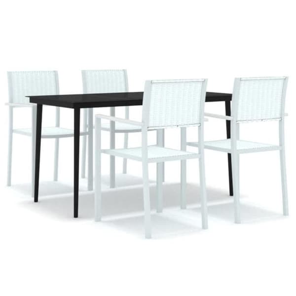 Maison Exclusive - Have spisebordssæt 5 stk Hvid