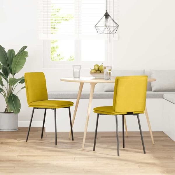 Maison Exclusive - Matstolar set om 2 Gul Sammet