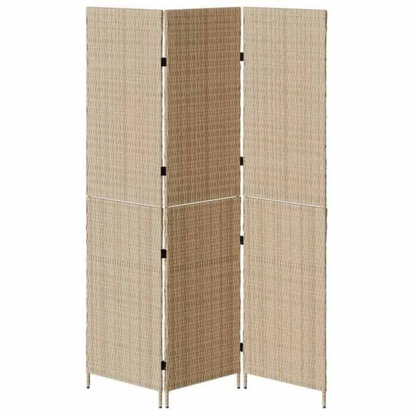 Paravent - EKSKLUSIV HUS - 147 x 180 cm - Polyrotin - Sammenklappelig - Mat finish beige