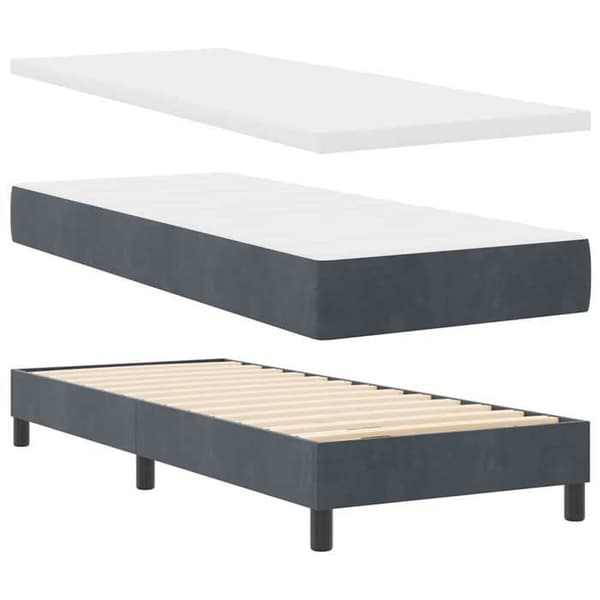 Maison Exclusive - Jousipatja tummanharmaalla 80 x 200 cm sametilla Mörkgrå
