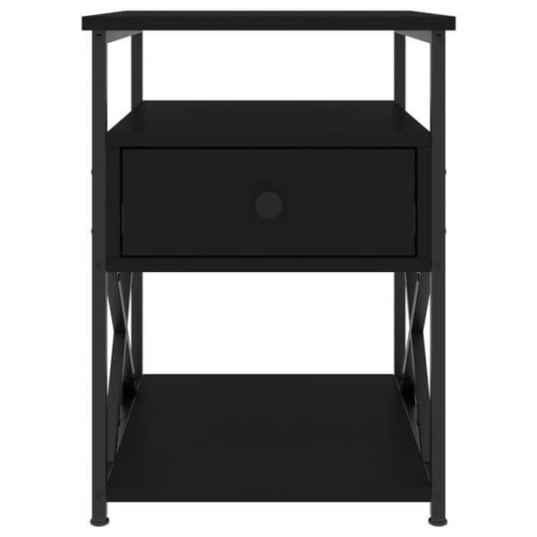 Maison Exclusive - Natborde 2 stk sort 40x42x55 cm ingeniørtræ Svart