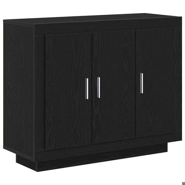 Maison Exclusive - Buffet Sort egetræ 92 x 35 x 75 cm Ingeniørtræ svart ek