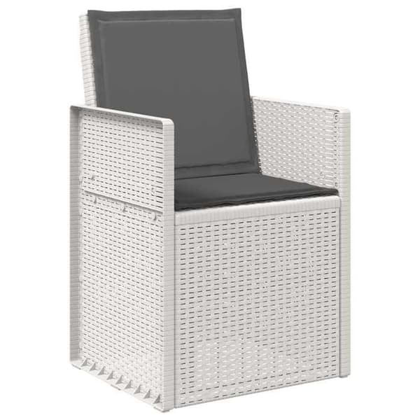 Maison Exclusive - Sæt af 3 pc. spisebord til haven i hvid og antracit Vit och antracit