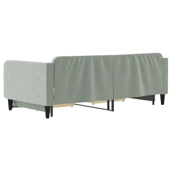 Päivävuode - EXCLUSIVE KOTI - Vuode 100x200 - Harmaa sametti - 2 laatikkoa - 2-in-1 vuodesohva