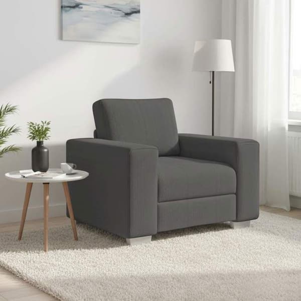 Maison Exclusive - Mörkgrå fåtölj 100x77x82 cm i ribbat sammet Mörkgrå