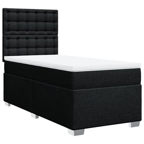 Maison Exclusive - Sengesofa med lamelbund og madras Sort 80x200 cm Stof