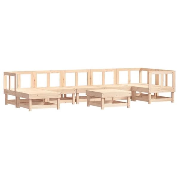 Trädgårdsmöbler - Exklusivt hem - 8 delar - Massivt trä - Modulär design