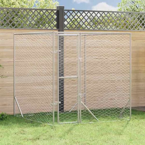 Maison Exclusive - Utomhus hundbur silver 2x2x2 m galvaniserat stål silver-