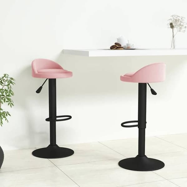 Maison Exclusive - Barstolar set om 2 rosa sammet
