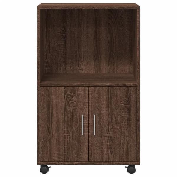 Maison Exclusive - Rullskåp ek brun 55x40x91 cm ingenjörsträ