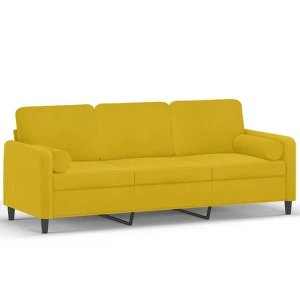 3-sitssoffa - Maison Exclusive - Gul sammet - Robust metallram - 198 x 77 x 80 cm gul