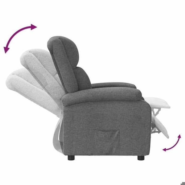 Maison Exclusive - Grått tyg reclinerfåtölj