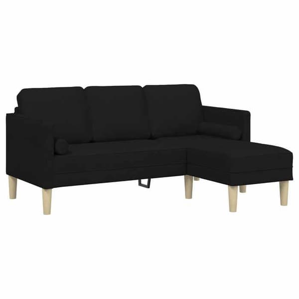 Soffgrupp - EXKLUSIV HEM - Modulerbara sektioner - Svart - Andningsbart polyester - Träram Svart